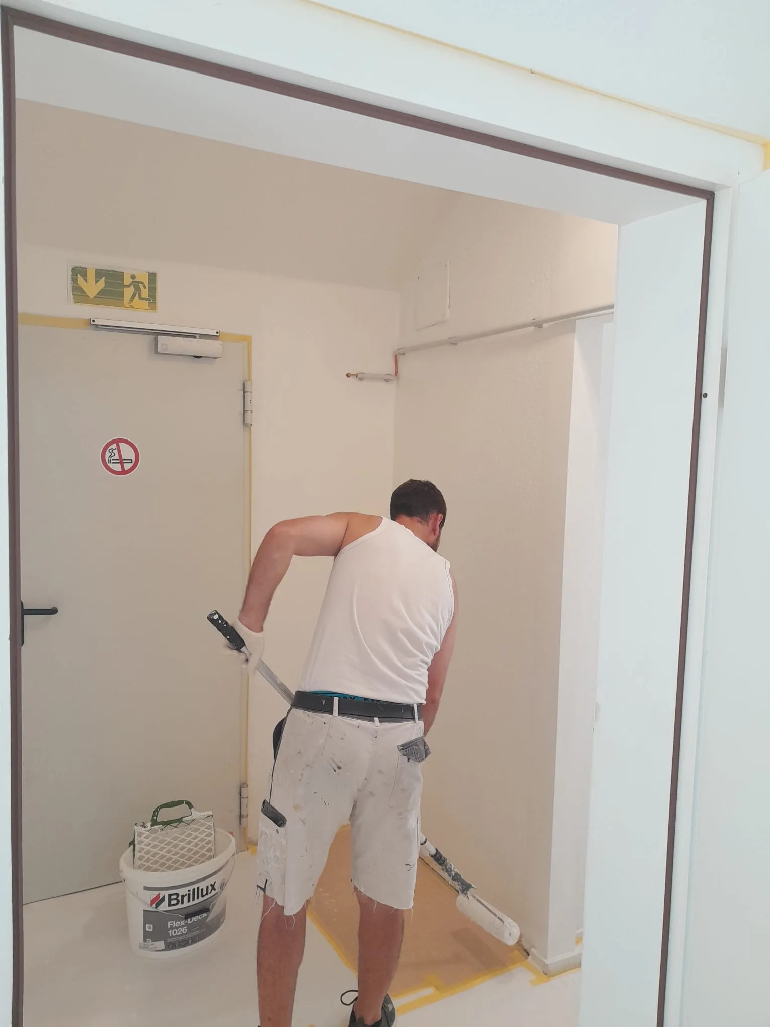Wandanstrich mit Brillux Flex-Deck in Dachgeschosswohnung Hochheim