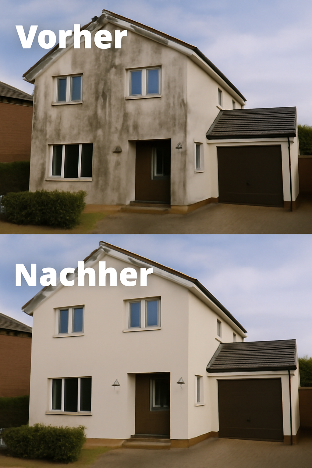 Vorher-Nachher einer Fassade